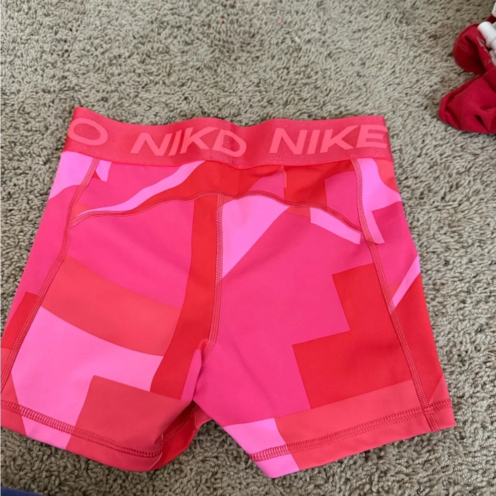 Nike Pro Pink and Red Dri-FIT Shorts - Picture 2 of 3